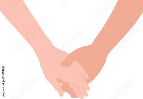 Two hands clasped together in a supportive gesture