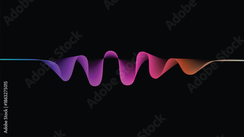 Abstract colorful sound waveform visualization on, vector illustration