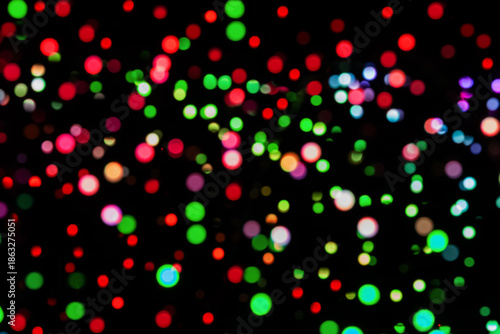 Colorful Bokeh Lights at Night in Abstract Glow for Festive, Dreamy Background