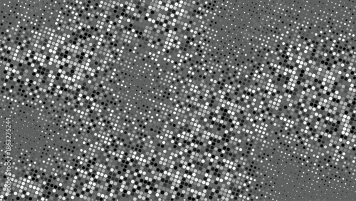 Abstract digital background of varying shades of gray pixels forming a dynamic pattern, vector illustration