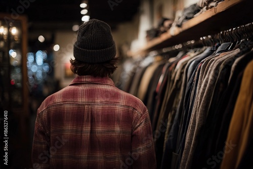 Wallpaper Mural Shopping for clothes in a vintage store during evening Torontodigital.ca