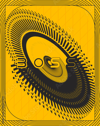 Modern Abstract Type Poster Yellow Black Visual Impact