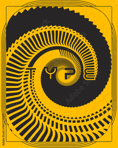 Geometric Type Poster With Dynamic Zigzag Visual Effect