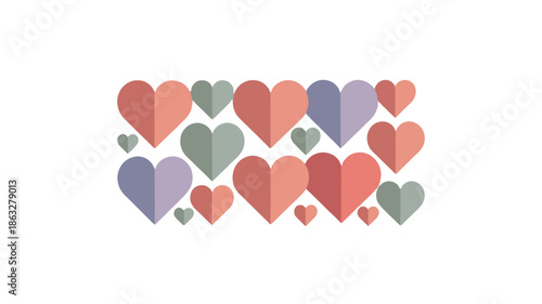 A collection of colorful hearts arranged in a beautiful display, symbolizing love and affection.