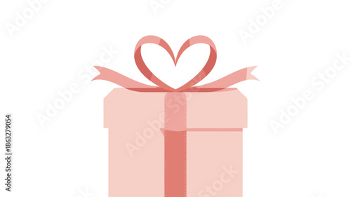 A gift box with a heart-shaped bow, expressing love and affection.