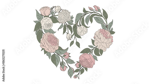 A beautifully crafted floral heart shape.