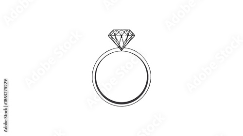 A simple sketch of a radiant diamond ring.