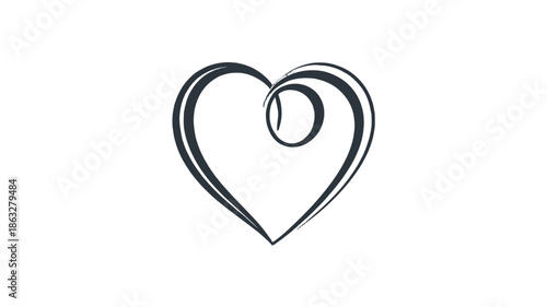 A simple illustration of a heart, crafted with an elegant and delicate line.