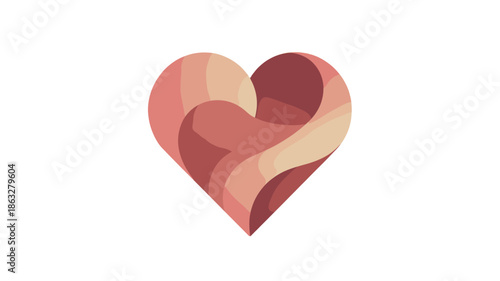 A stylized heart shape logo symbolizing love and affection.