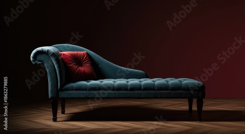 A luxurious, deep velvet divan seat placed in an elegant room, emphasizing comfort, plush upholstery, and classic interior design style ,upholstery ,comfortable ,couch