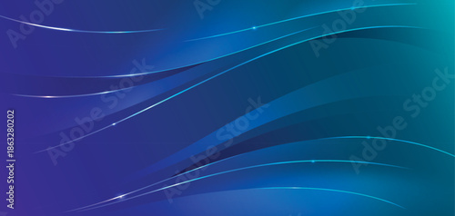 Smooth flowing waves of light and digital blue fractal curves create an abstract motion pattern for a smooth vector wallpaper illustration designSmooth flowing waves of light and digital blue fractal 