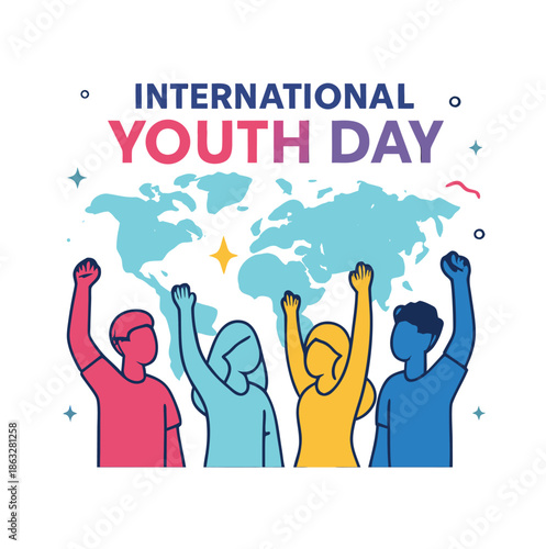 International youth day vector illustration with adobe illustrator details