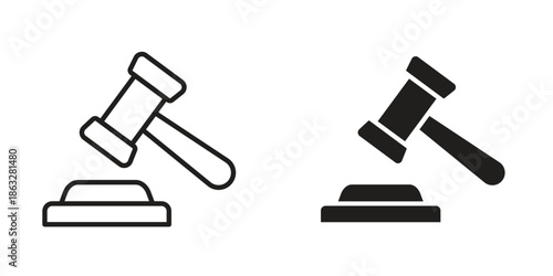 Auction icons Black symbol on transparent background. EPS10