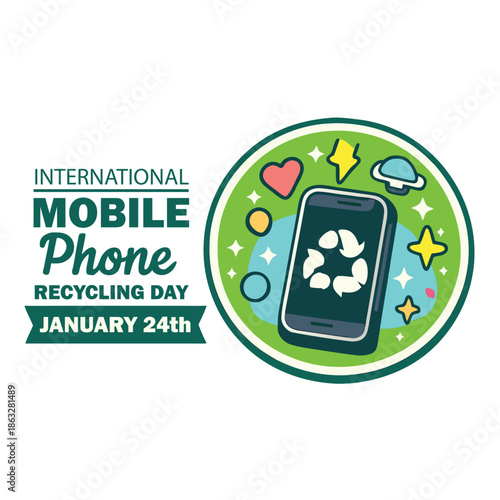 National mobile phone recycling day eps vector illustration design