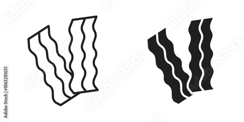 Bacon icons Black symbol on transparent background. EPS10