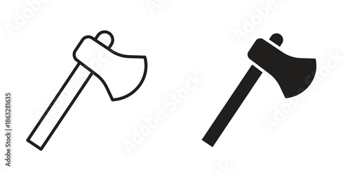 Axe icons Black symbol on transparent background. EPS10