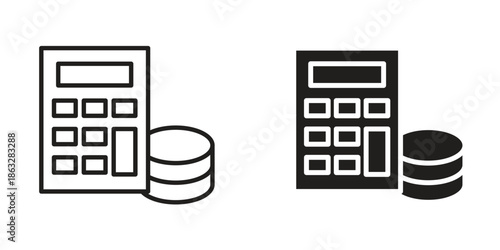 Budget icons Black symbol on transparent background. EPS10