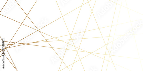 Modern abstract white background with thin intersecting gold and bronze geometric lines, minimalist chaotic stripe texture creating an elegant luxury vector design