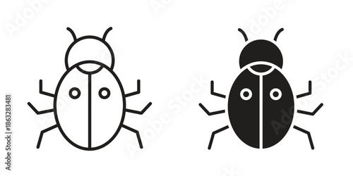 Bugs icons Black symbol on transparent background. EPS10