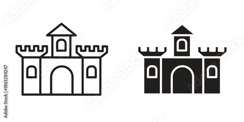 Castle icons Black symbol on transparent background. EPS10