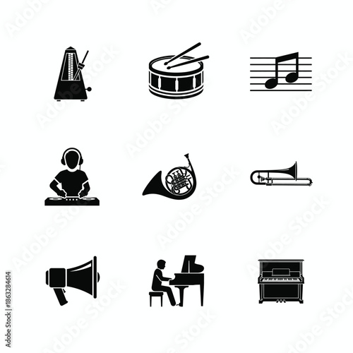 Collection of musical instruments and equipment