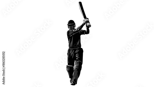 An armed person in camouflage uniform stands like a warrior silhouette holding a rifle and shotgun as a military soldier prepared for danger