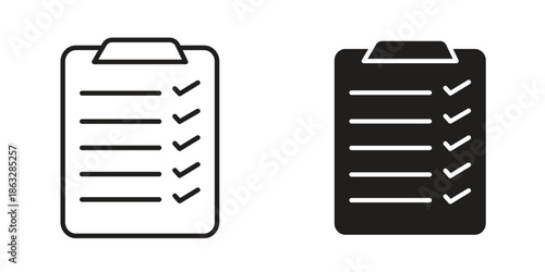Clipboard icons Black symbol on transparent background. EPS10