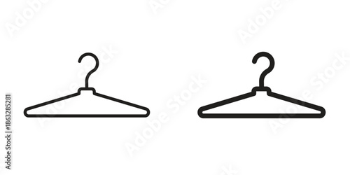 Clothes hanger icons Black symbol on transparent background. EPS10