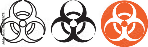 Biohazard symbol icon set isolated on transparent background vector illustration