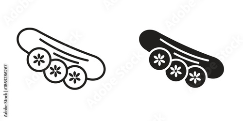 Cucumber icons Black symbol on transparent background. EPS10