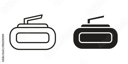 Curling stone icons Black symbol on transparent background. EPS10