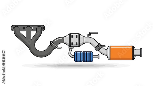 Car Exhaust System Components: Manifold, Catalytic Converter, Muffler
