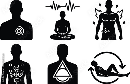 Biohacker Daily System & Productivity Icons Bundle � Self Tracking, Focus, Morning Routine, Auditory Enhancement, Balance Geometry