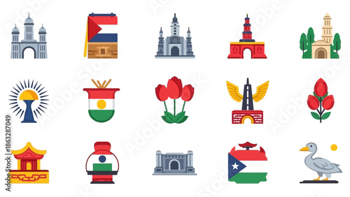 Collection of World Landmarks and Cultural Icons