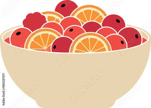 Ramadan Iftar Fruit Bowl Vector Clipart for Islamic Festive Meal and Healthy Suhoor Design