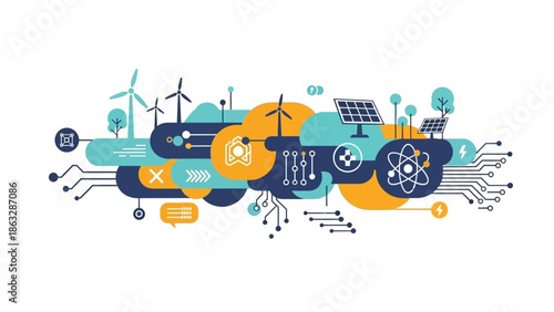 Renewable Energy and Technology Infographic