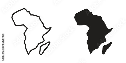 Earth africa icons Black symbol on transparent background. EPS10