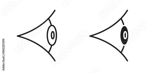 Eye side icons Black symbol on transparent background. EPS10