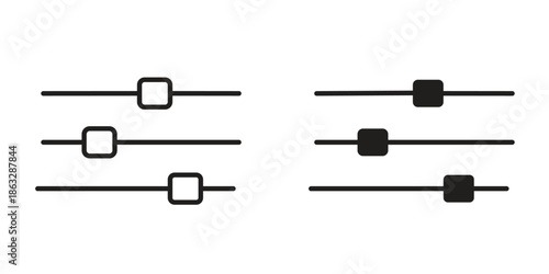 Filter Button icons Black symbol on transparent background. EPS10