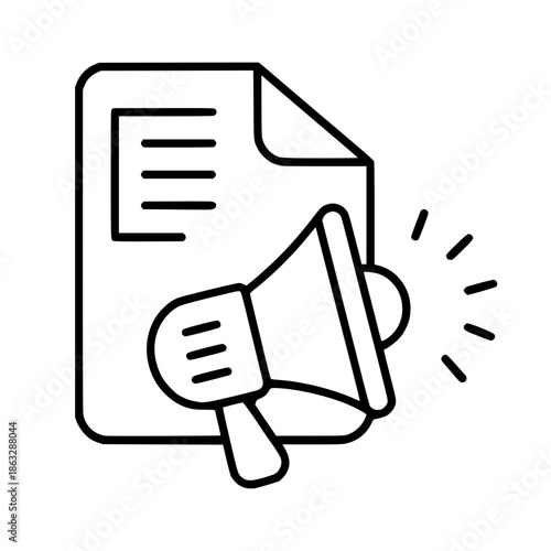 Megaphone announcing important document message