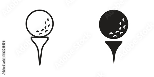 Golf ball icons Black symbol on transparent background. EPS10
