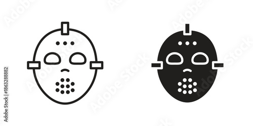 Hockey mask icons Black symbol on transparent background. EPS10