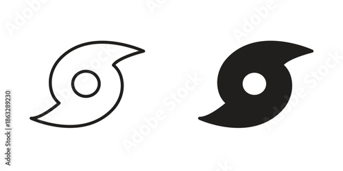 Hurricane icons Black symbol on transparent background. EPS10