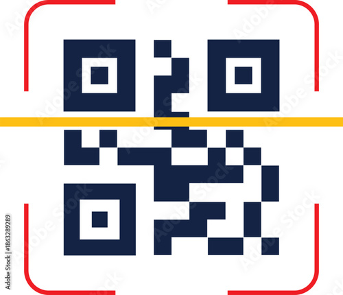 Qr Code SCAN ME template with a smartphone for application screenshot presentation. Can use for, landing page, template, ui, web, mobile app, banner flyer. Qr Verification Concept. Vector illustration