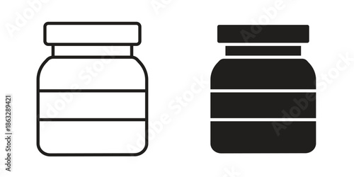 Jar icons Black symbol on transparent background. EPS10