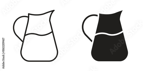 Jug icons Black symbol on transparent background. EPS10