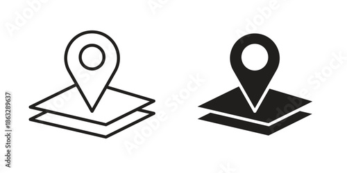 Land layer location icons Black symbol on transparent background. EPS10