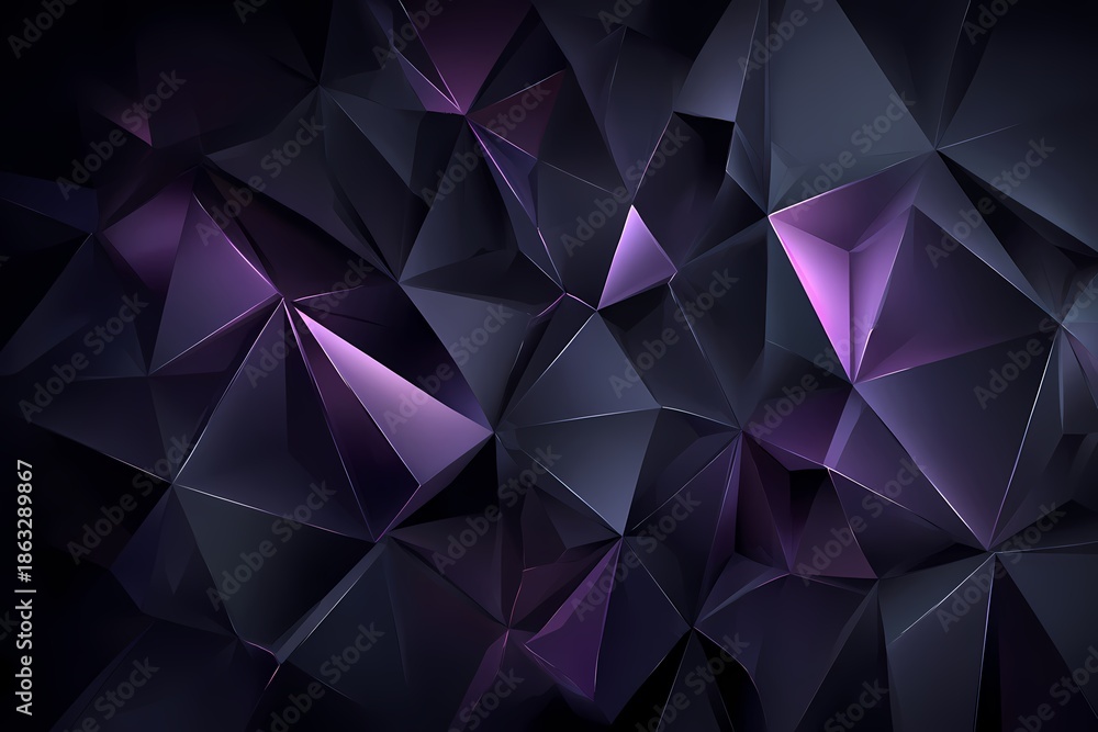 Fototapeta premium Abstract geometric low poly background with purple and blue tones
