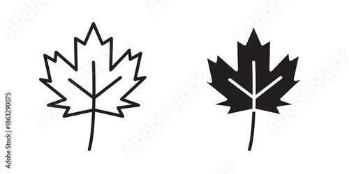 Maple leaf icons Black symbol on transparent background. EPS10