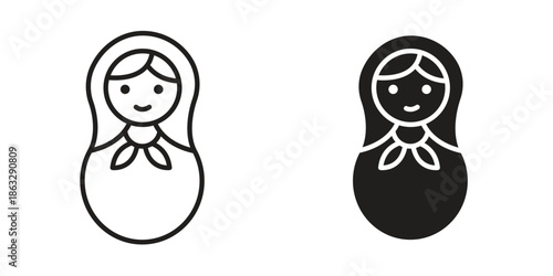 Nesting dolls icons Black symbol on transparent background. EPS10